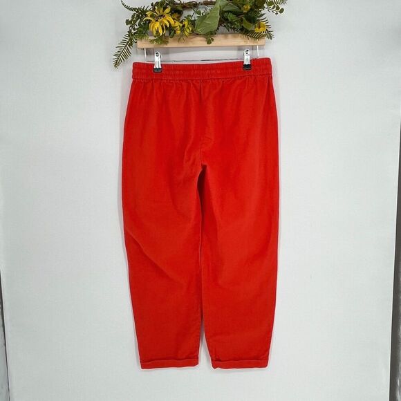 J Crew Linen Blend Pull on Drawstring Pants Size Size 8 Burnt Orange Pockets - Picture 2 of 7